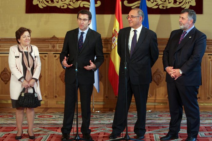 alberto nunez feijoo recibe a membros do colexio oficial de medicosfoto: ana var