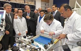 Herrera (centro), durante la inauguración de Ávila Down.