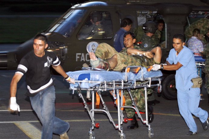 Soldados colombianos heridos en combate