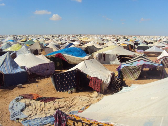 Campamento de protesta El Aaiún. Sáhara Occidental saharaui