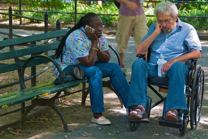 Discapacitado en silla de ruedas