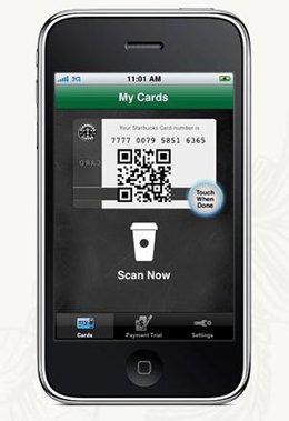 La nueva aplicacion de Starbucks para iPhone y Blackberry 