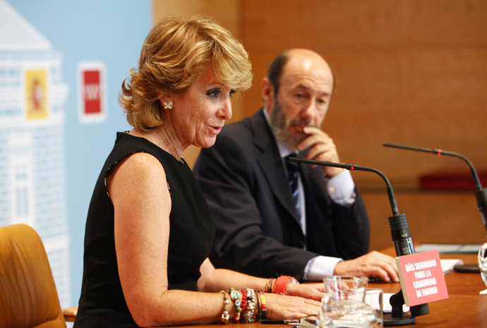 Esperanza Aguirre y Alfredo Pérez Rubalcaba