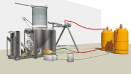 Gráfico del dispositivo para llevar a cabo este procedimiento en la fundición ar