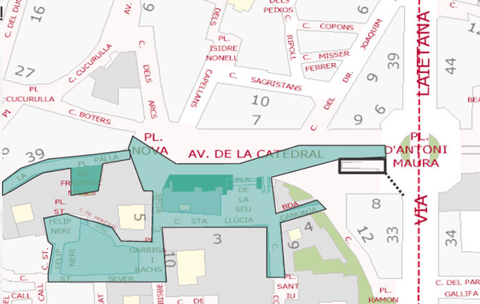 Zona de seguridad restringida por la visita del Papa en Barcelona