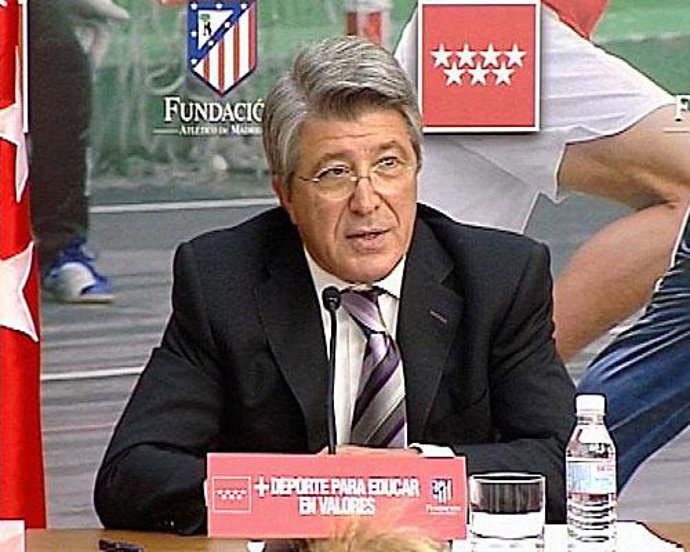 El presidente del Atlético de Madrid, Enrique Cerezo