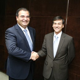 Angel Ron, presidente de Banco Popular, y Alain Fradin, vicepresidente de CIC y 
