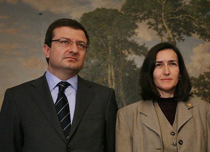 Ignasi Guardans y la ministra de cultura Ángeles González Sinde