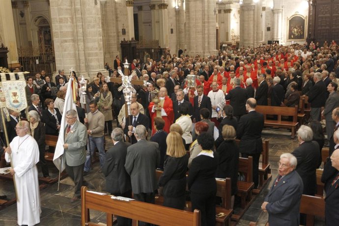 Celebración del Santo Cáliz de la Última Cena en la Catedral de Valencia.