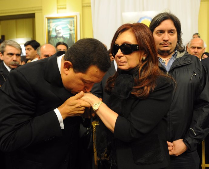 presidente de Venezuela, Hugo Chávez, y la presidenta de Argentina, Cristina Fer