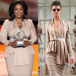 Oprah Winfrey luce un diseño de Victoria Beckham