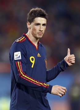 Fernando Torres con la equipación de la selección española