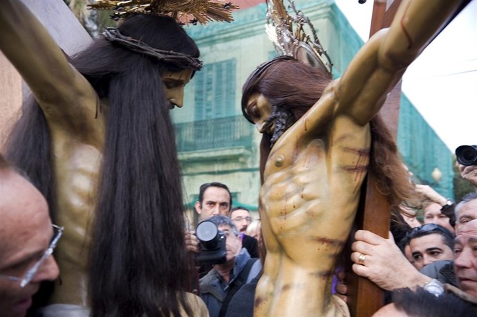 Una de las procesiones de la Semana Santa Marinera