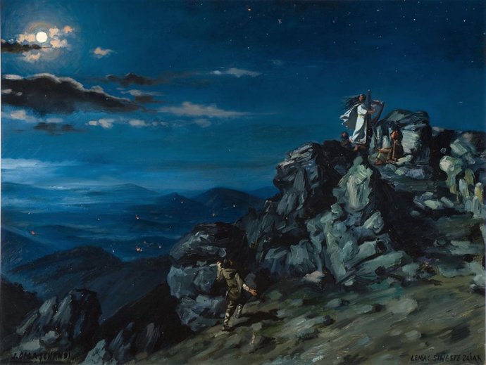 El cuadro de Javier Ciga 'Sineste Zarrak. Plenilunio de Amaia'. 
