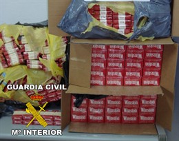 Imagen de las cajetillas de tabaco incautadas