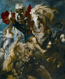 Lucha de San Jorge y el Dragón de Rubens