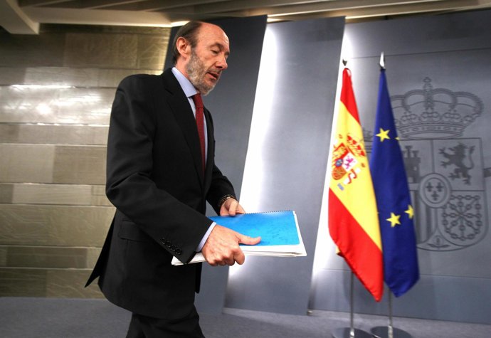 Ministro del Interior y portavoz del Gobierno, Alfredo Pérez Rubalcaba