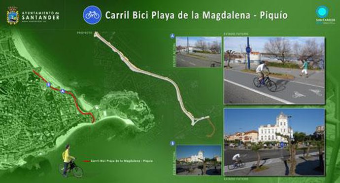 El carril bici de la playa de la Magdalena a Piquío supondrá la eliminación de 9
