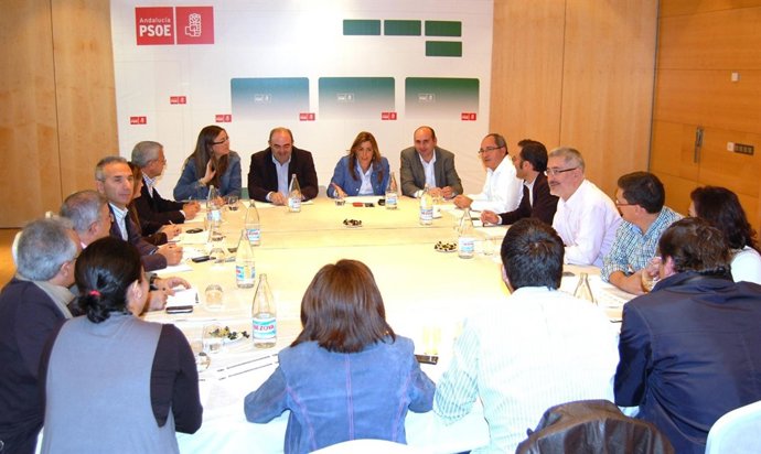 La secretaria de Organización del PSOE-A, Susana Díaz, reunida con el Comité Ele