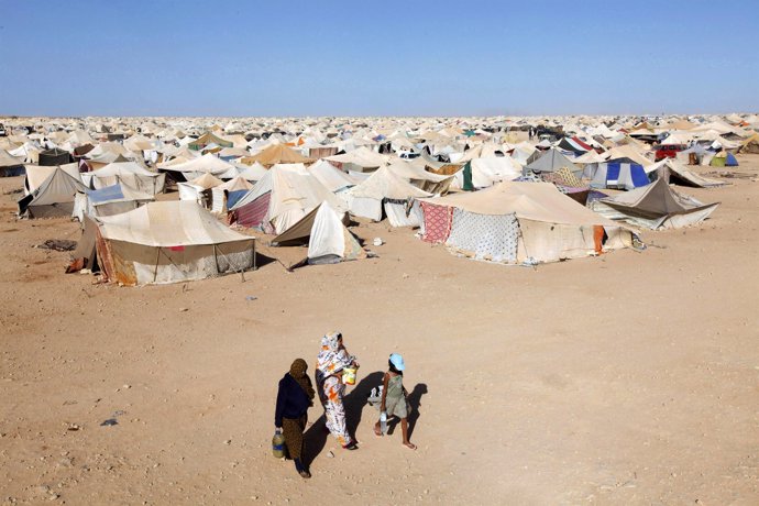 Campamento en Laayoune, en el Sáhara Occidental