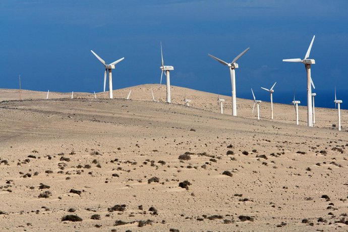 Parque eólico en Canarias.