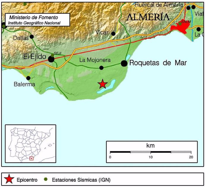Terremoto registrado en Almería