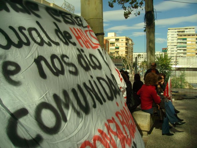 concentración de los trabajadores de Halcon Foods en San Esteban