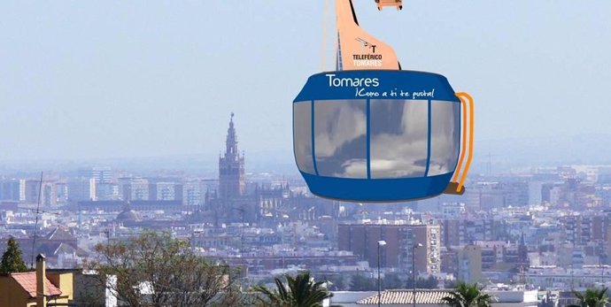 Recreación virtual del teleférico Tomares-Sevilla