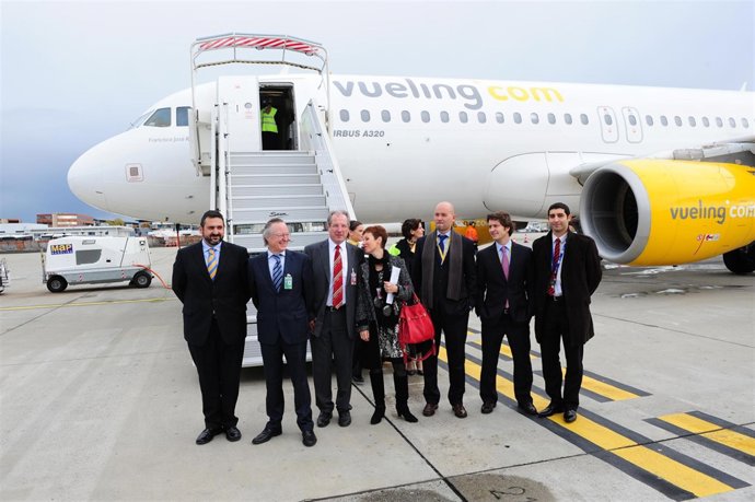 Josep Piqué en la presentación de la nueva base de Vueling en Toulouse