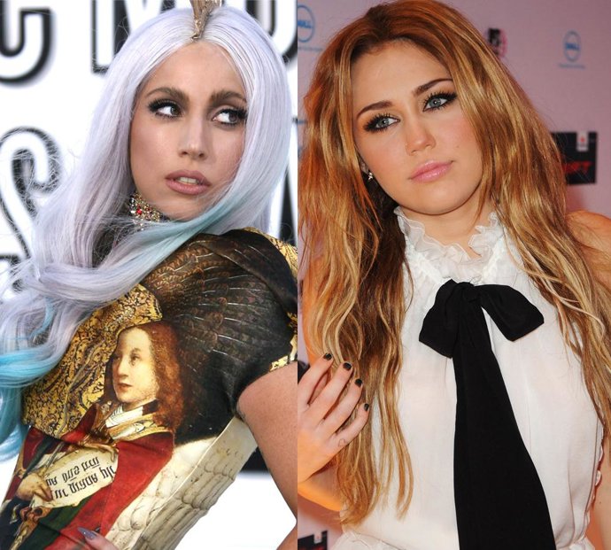 Montaje de Lady Gaga y Miley Cyrus 