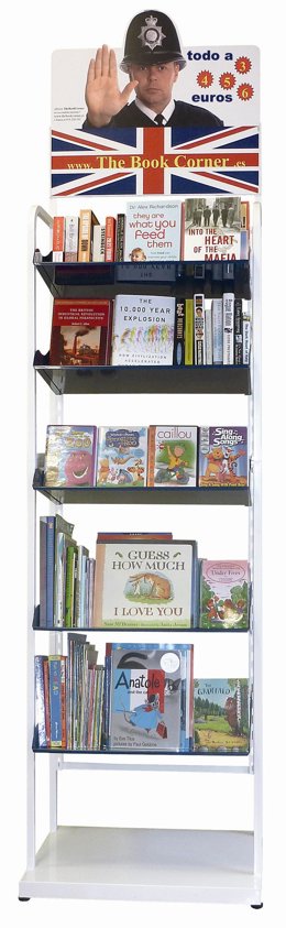 Estantería de la librería The Book Corner.