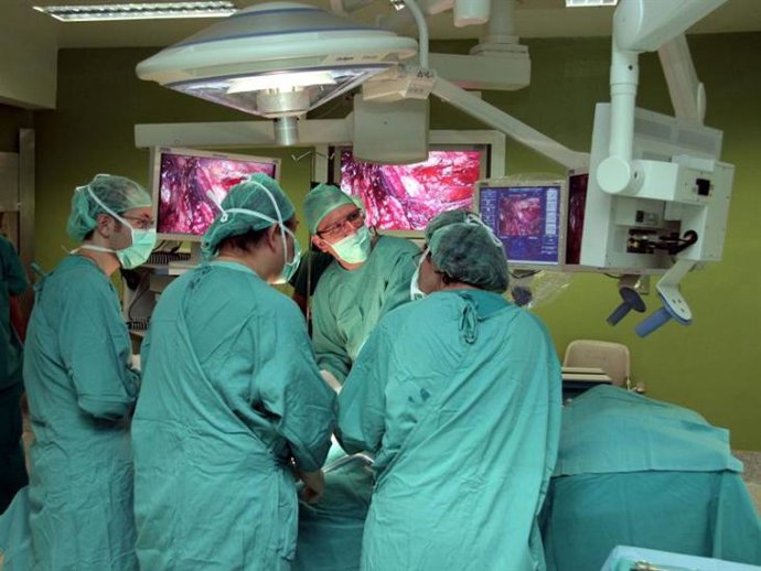 Profesionales realizando un trasplante.