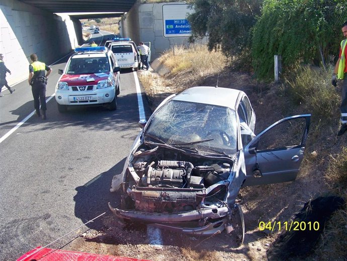 Imagen del coche accidentado