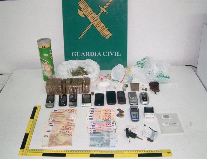 Material intervenido en la 'Operación empanada'