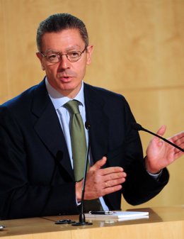 Alberto Ruiz-Gallardón en la rueda de prensa de la Junta de Gobierno