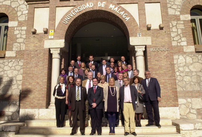 Los rectores de la UMA y la US en la primera reunión del Andalucía Tech