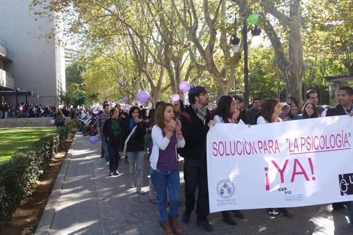 Manifestación de los estudiantes en Valencia