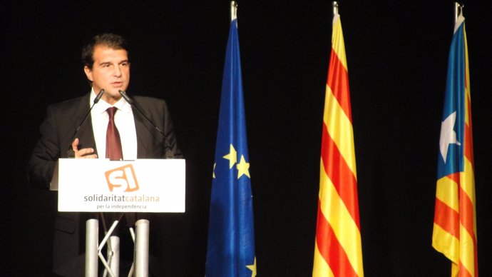Joan Laporta (SI) en el inicio de la campaña a las catalanas