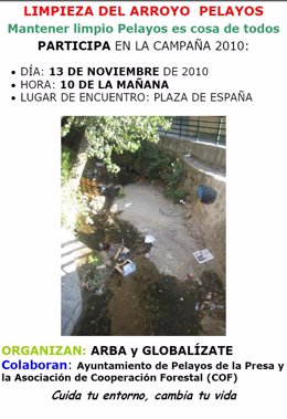Cartel sobre Limpieza del Arroyo Pelayos