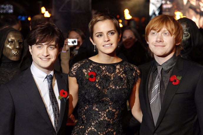 Daniel Radcliffe, Emma Watson y Rupert Grint, protagonistas de Harry Ptter