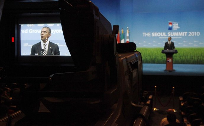 El presidente Barack Obama habla en la cumbre del G-20 en Seul