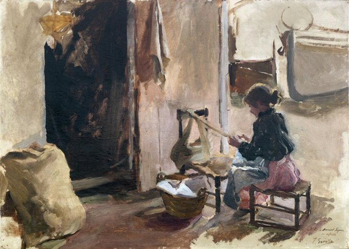 'Niña en la playa del Cabañal', pieza inédita de Sorolla en la subasta de AIG