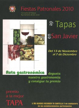 Cartel de la ruta de tapas en San Javier