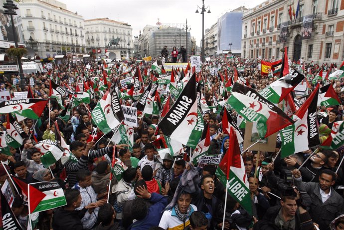 manifestación en Madrid por la libertad de los saharauis