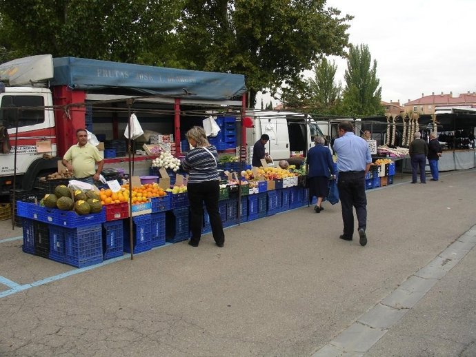 Actual ubicación del Mercadillo de Ejea