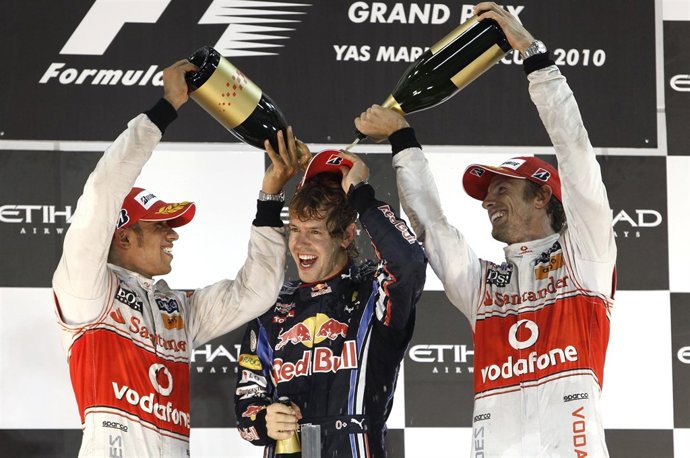 Vettel, Hamilton y Button