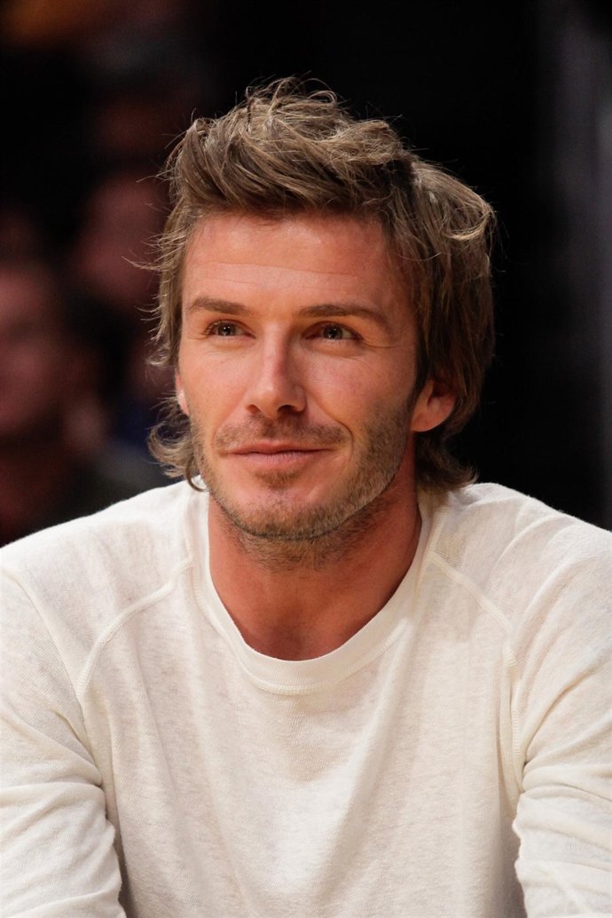 David Beckham en un partido de los Lakers 