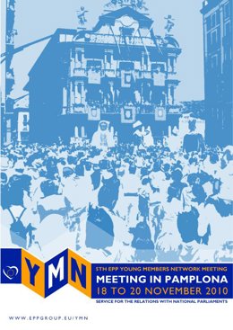 Cartel de la V Cumbre de la Red de Jóvenes Parlamentarios del PP Europeo. 