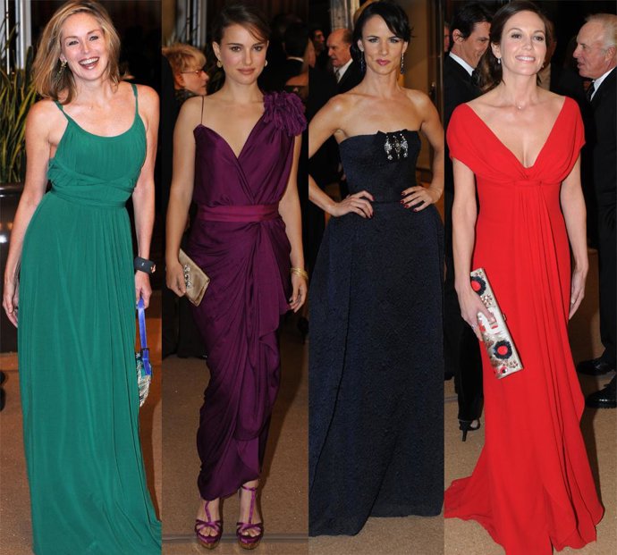 Montaje con las actrices Sharon Stone, Natalie Portman, Juliette Lewis y Diane L