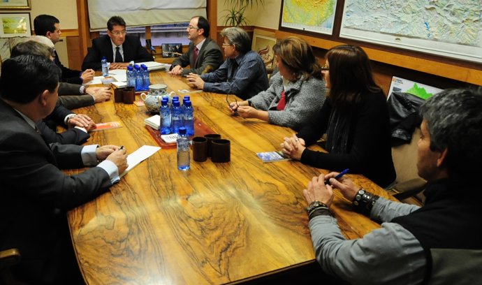Imagen de la reunión esta tarde en Zaragoza